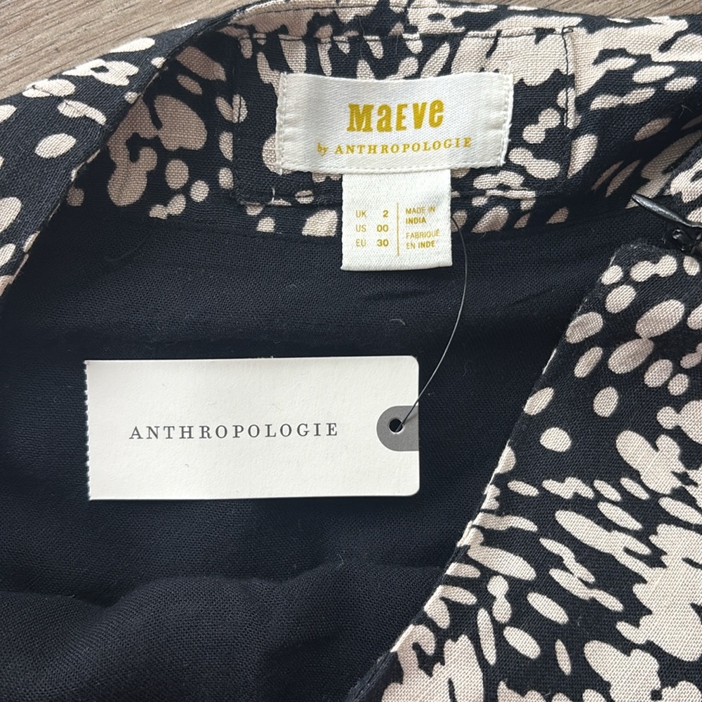 Anthropologie Black and White Mini Skirt - Picture 3 of 5